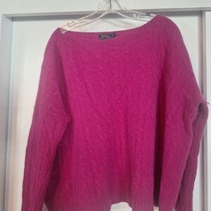 Polo by Ralph Lauren Women's Fuchsia Cable Knit Sweater